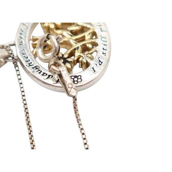 "If Daughters Were Flowers" Silver Gold Tone Pendant Necklace 925 Sterling Chain - Picture 6 of 7